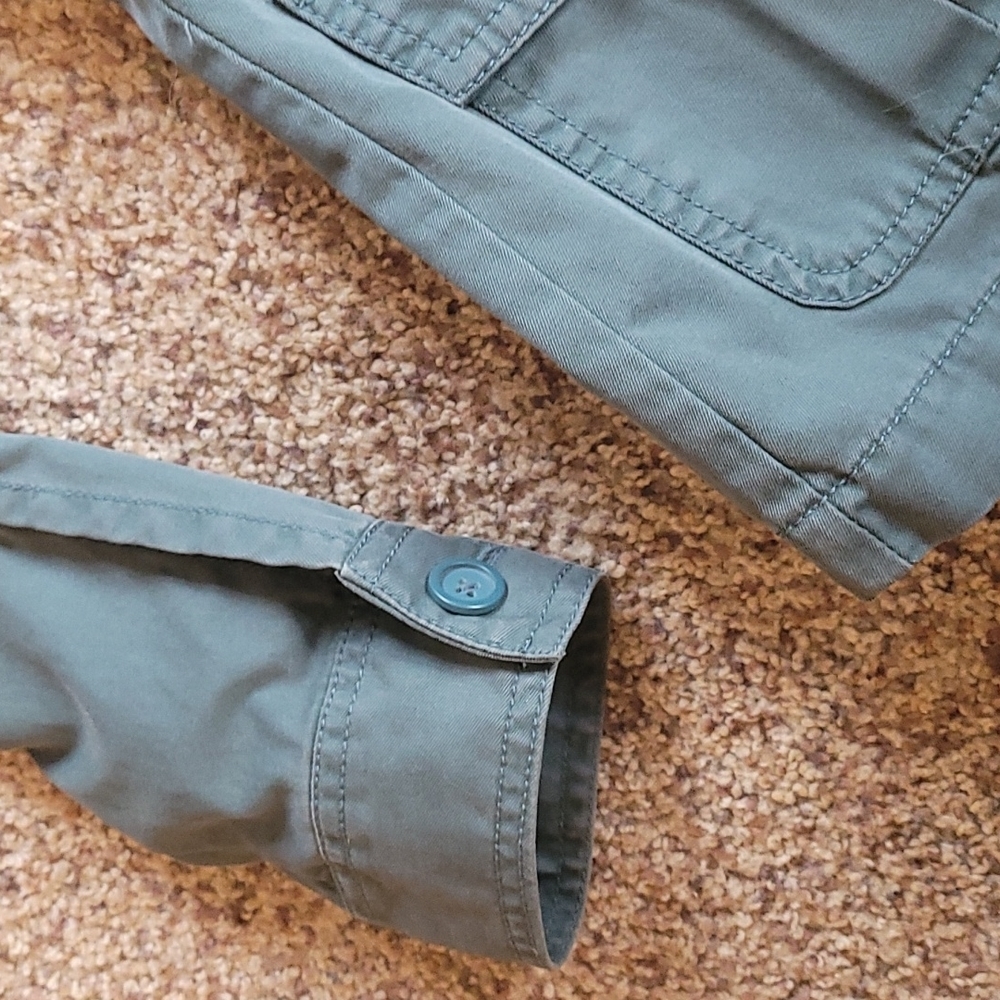 Gap Olive Green Button Down Utility Jacket Large - image 4